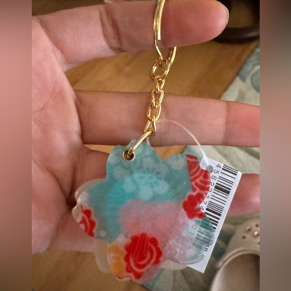 Sakura flower Keychain with Gold Chain